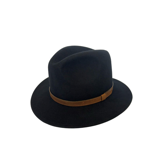 mens wool black fedora hat