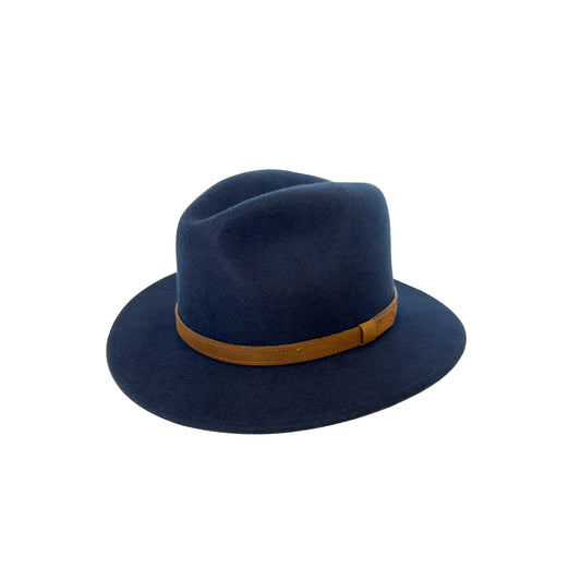 mens wool fedora hat blue