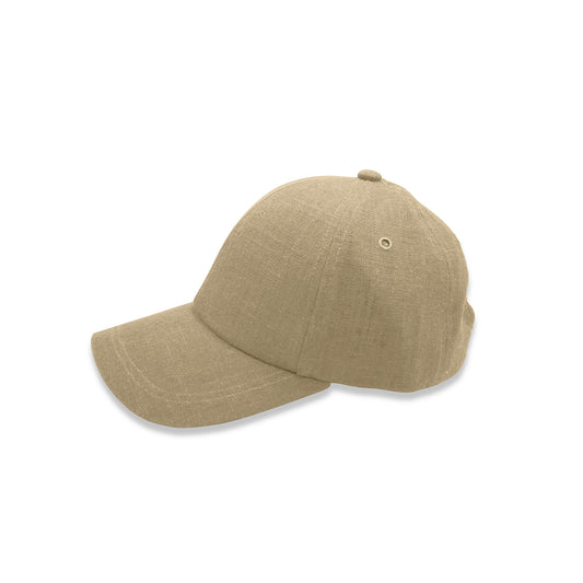 mens linen summer baseball cap in beige