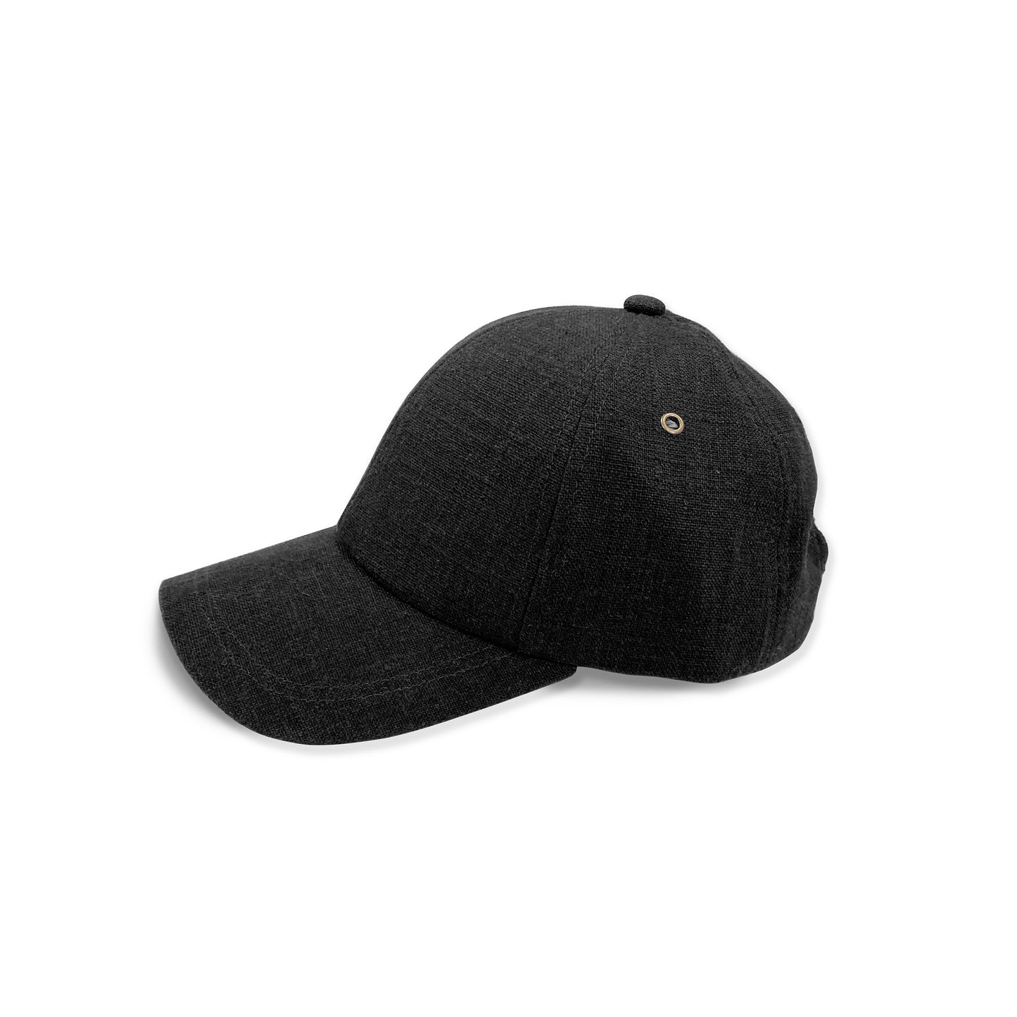 mens linen summer baseball cap in black