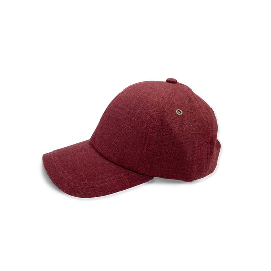 mens linen summer baseball cap in red