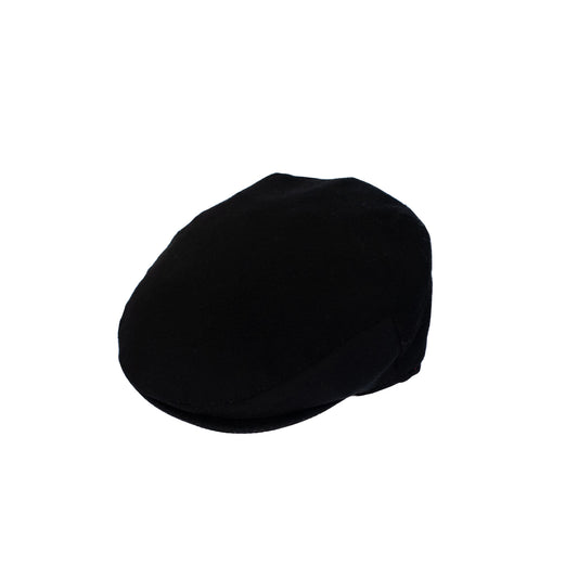 black cashmere flat cap