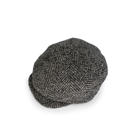Black gatsby chunky wool cap