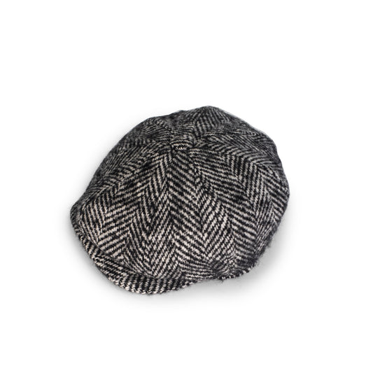Black gatsby chunky wool cap