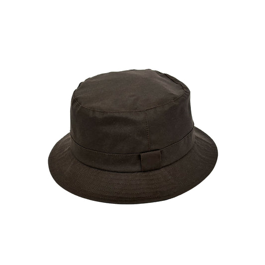 wax waterproof bucket hat brown