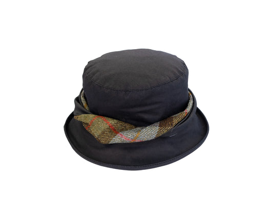 Ladies Wax Waterproof Harris Tweed Hat
