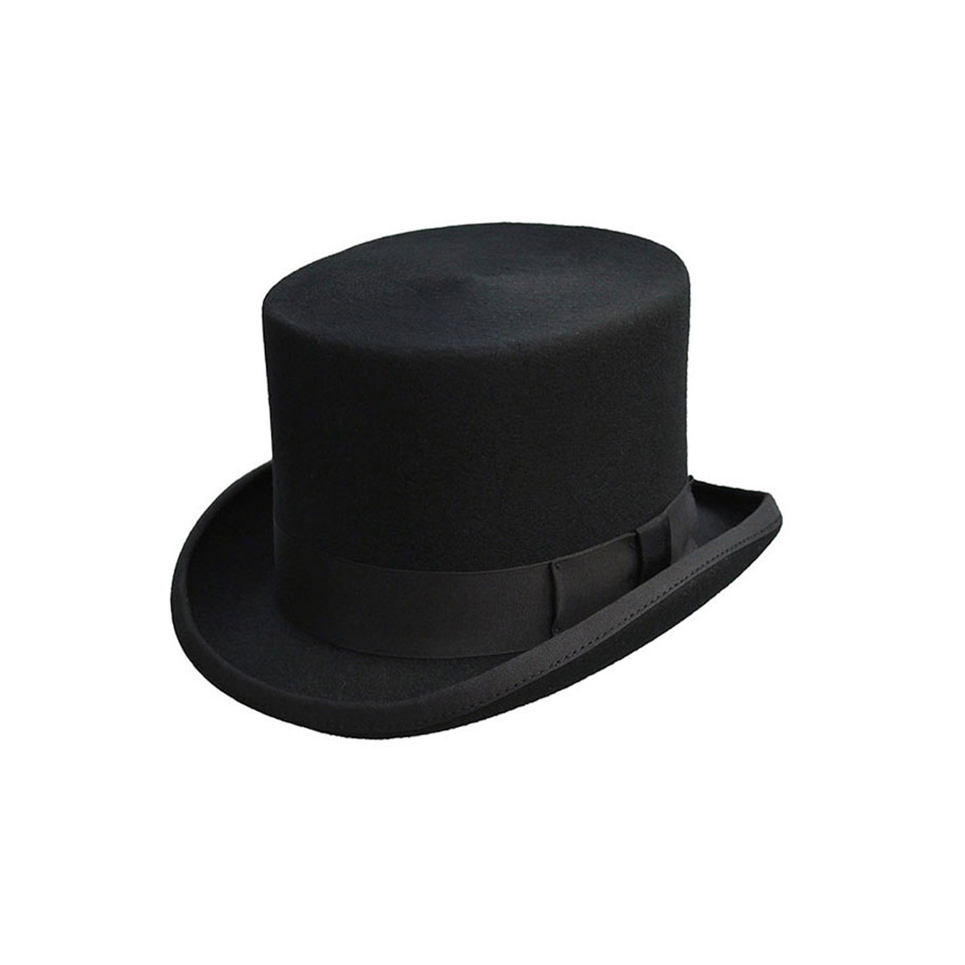100% wool black mens top hat