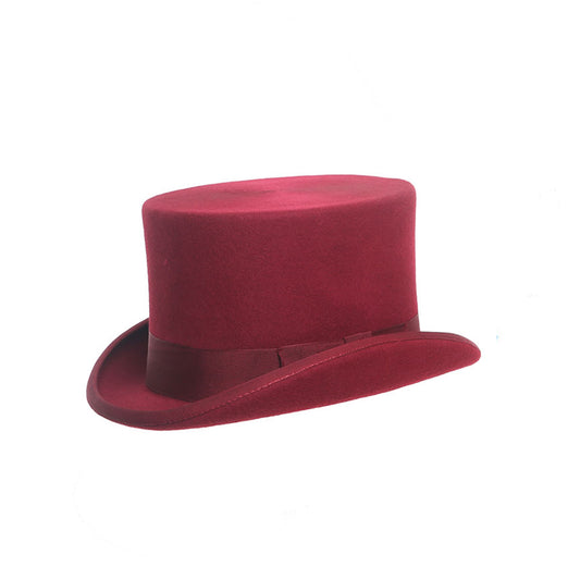Maroon mens top hat