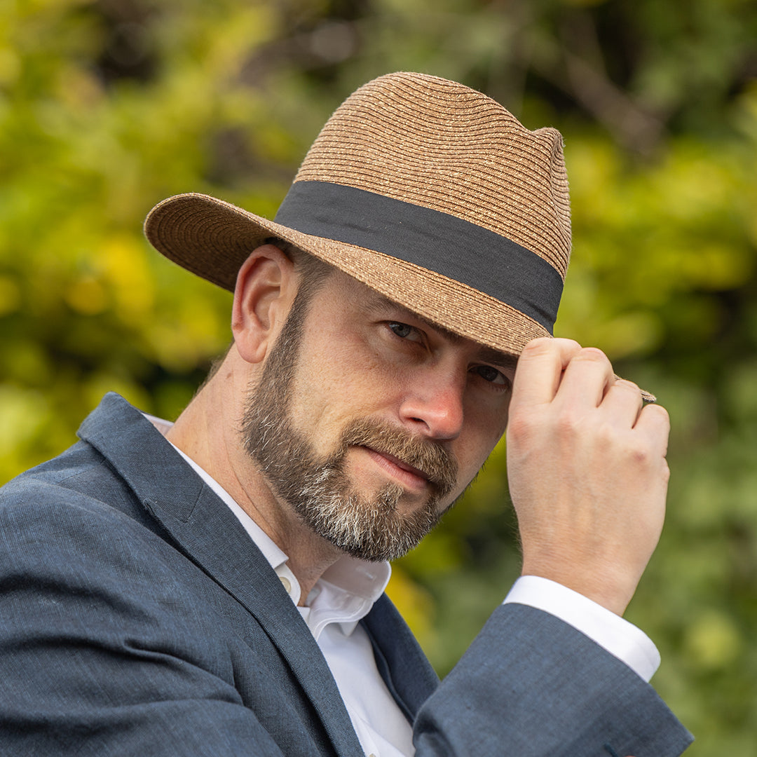 Packable Braided Straw Trilby Hat