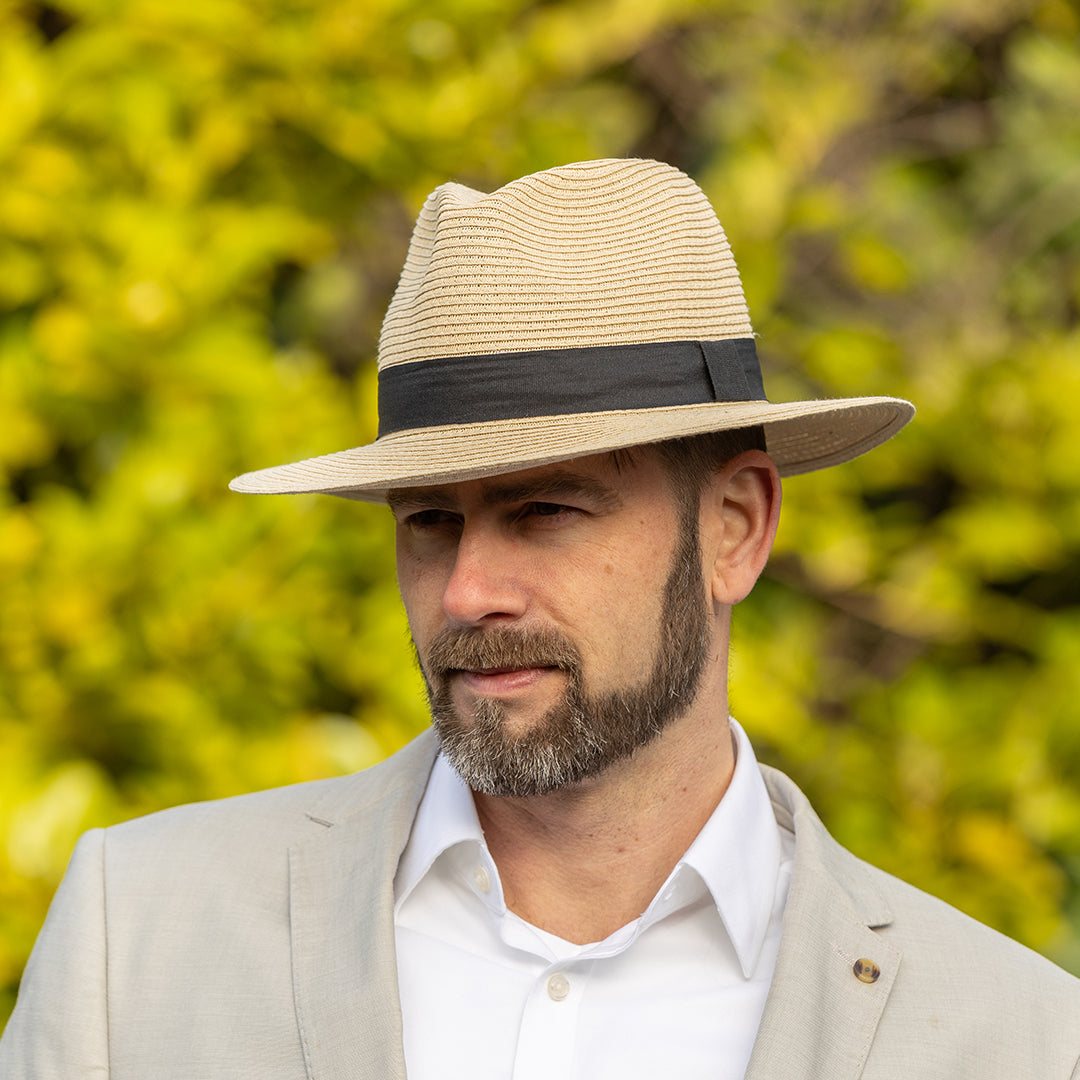Packable Braided Straw Trilby Hat