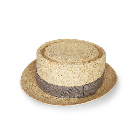 Men’s Raffia Straw Packable Pork Pie Hat
