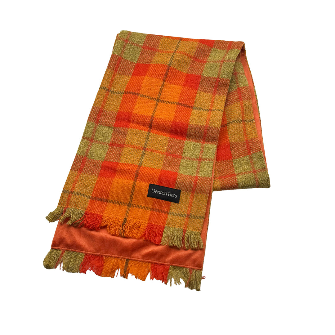 Men’s Orange Flat Cap & Tweed Scarf Boxed Gift Set