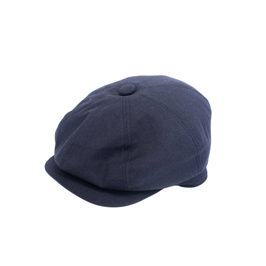 linen flat cap for men in navy