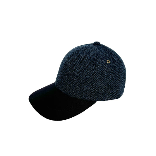 Lambswool Tweed Herringbone Baseball Cap