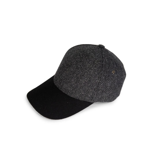 Lambswool Tweed Herringbone Baseball Cap