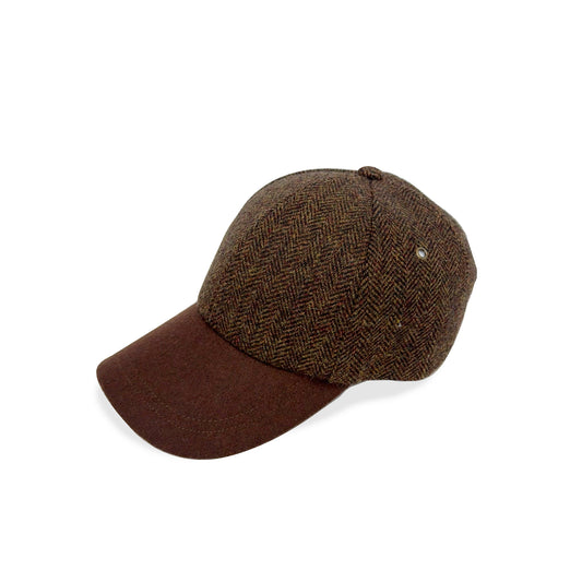 Lambswool Tweed Herringbone Baseball Cap