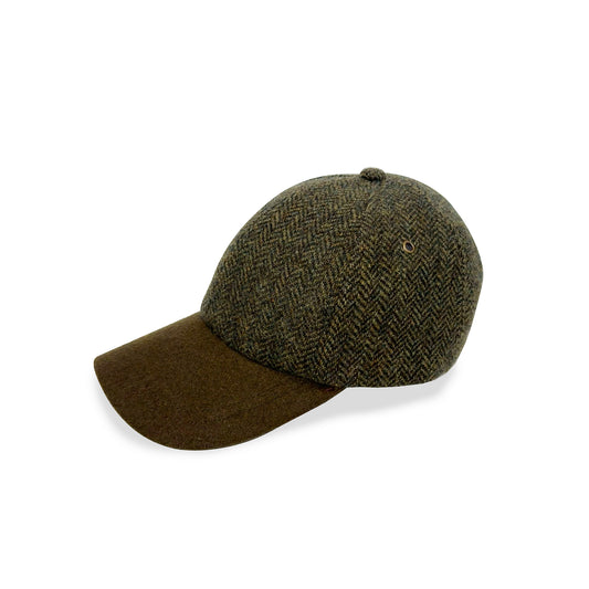 Lambswool Tweed Herringbone Baseball Cap