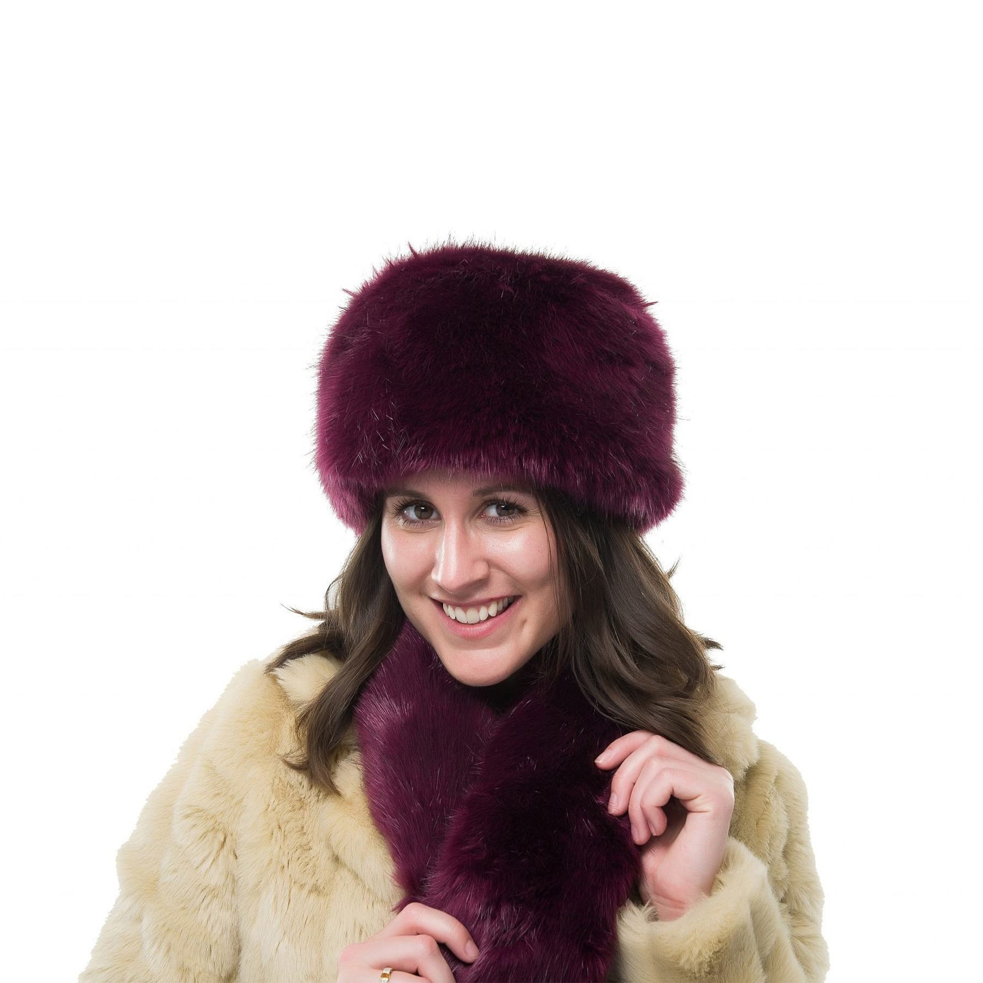 Faux Fur Ladies Hat & Scarf Set