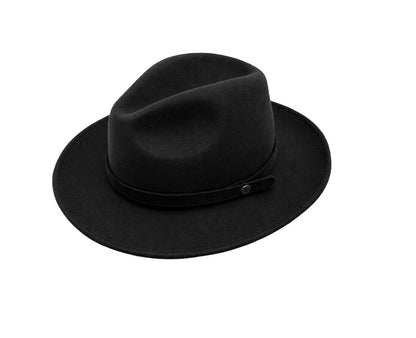 Foldable Packable Wool Felt Fedora Hat with Travel Bag