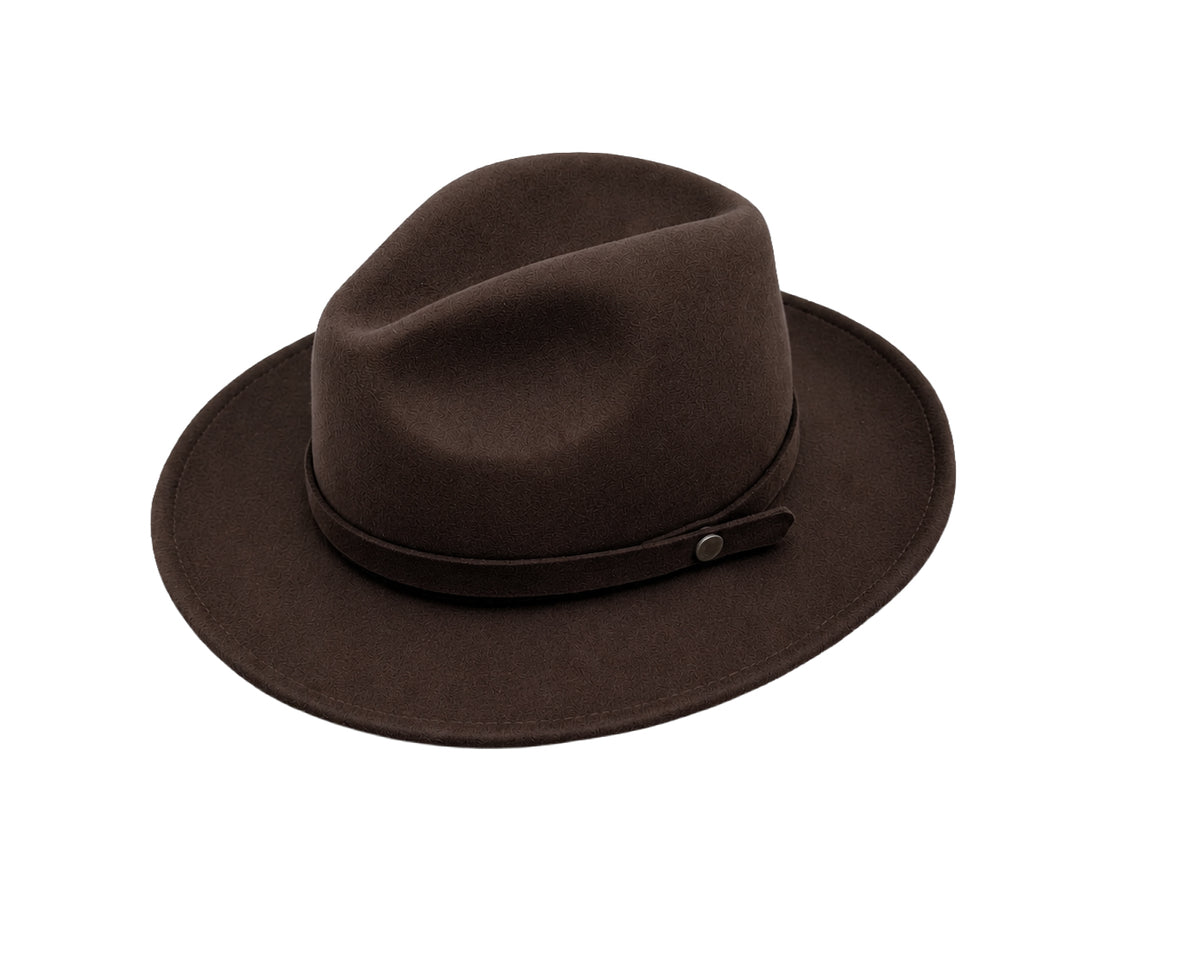 Foldable Packable Wool Felt Fedora Hat with Travel Bag