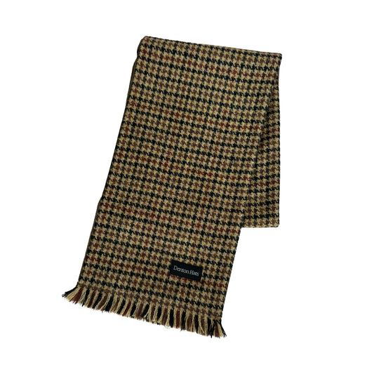 Dogtooth Check Lambswool Tweed Men's Scarf