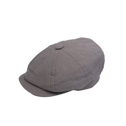 linen flat cap for men in silver