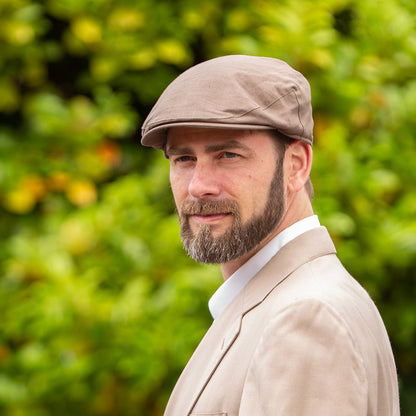 Smooth Linen Flat Cap