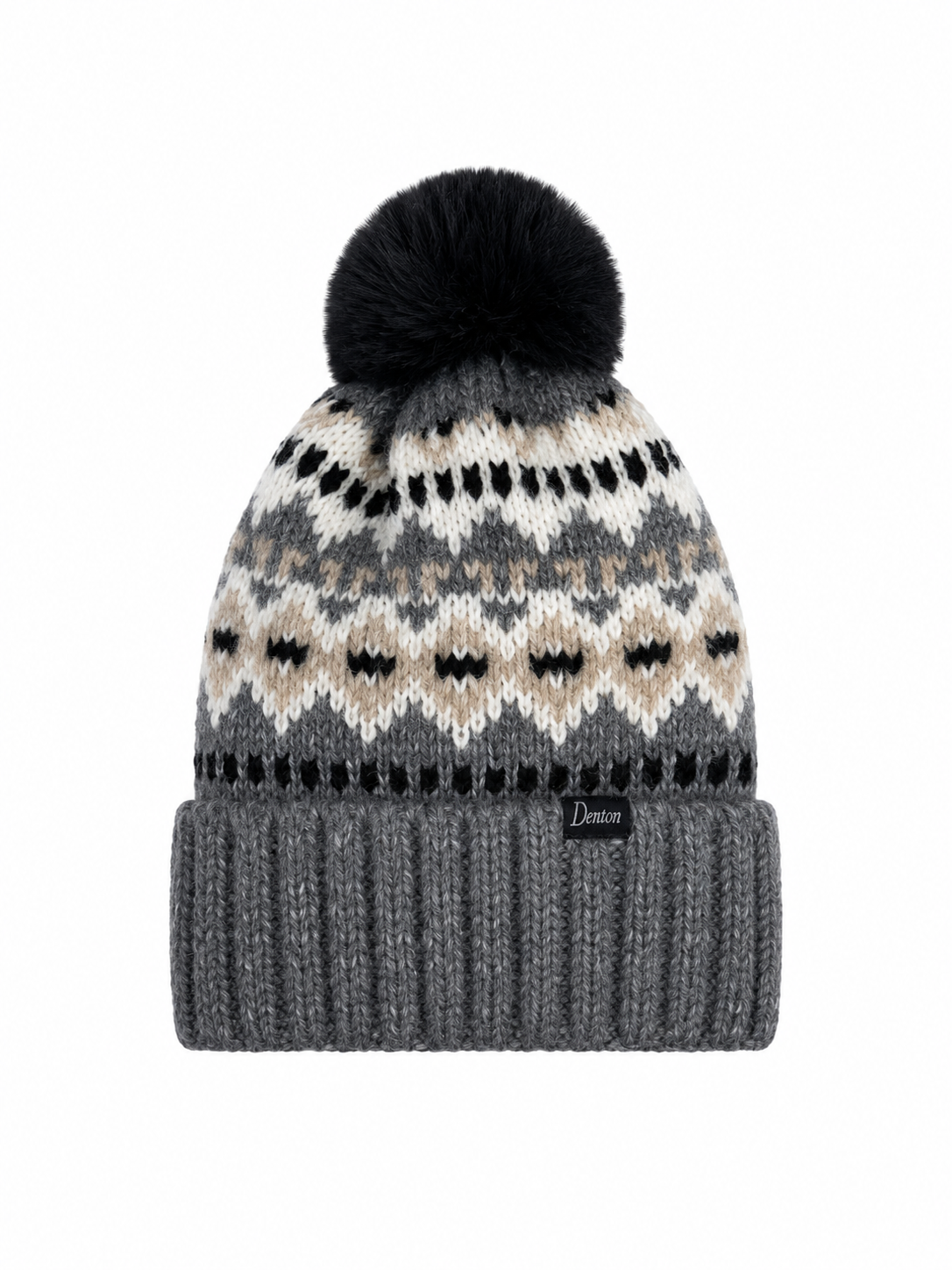 Men's Aztec Wool Bobble Hat