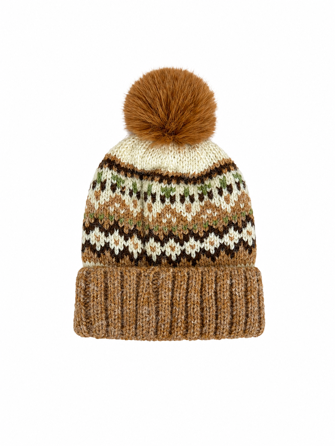 Men's Aztec Wool Bobble Hat