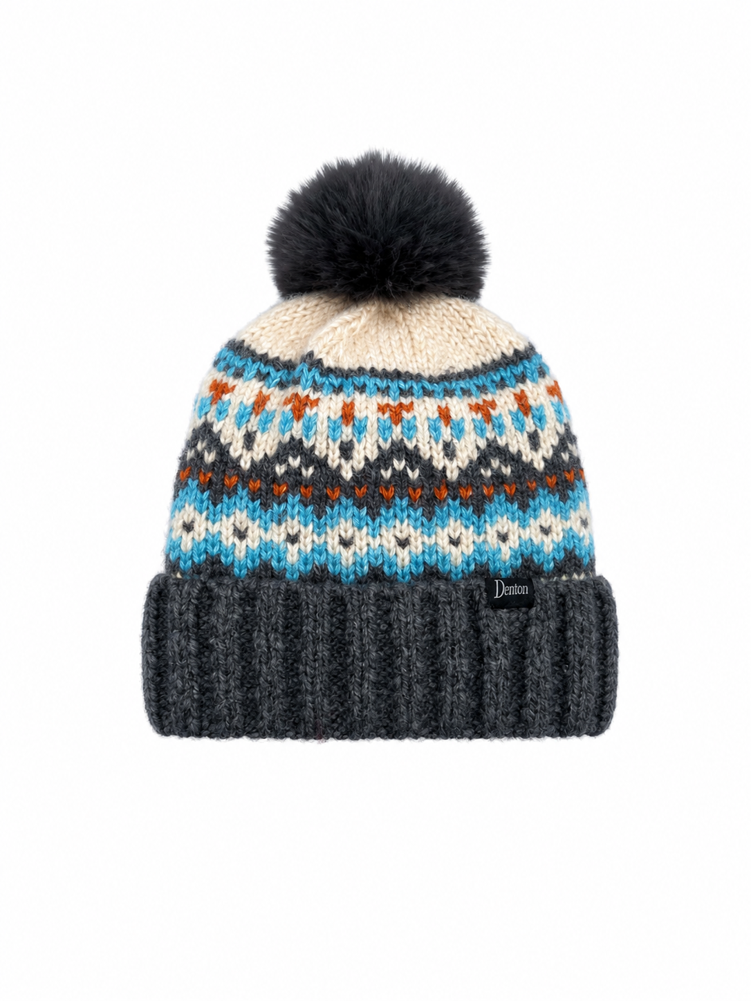 Men's Aztec Wool Bobble Hat