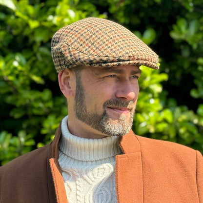 Men's Cheshire Dogtooth Print Flat Cap