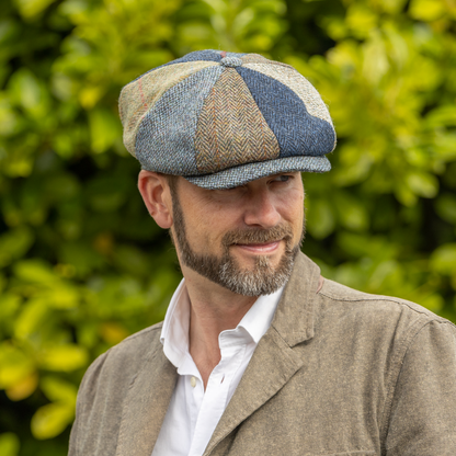 Harris Tweed Gatsby Patch Flat Cap